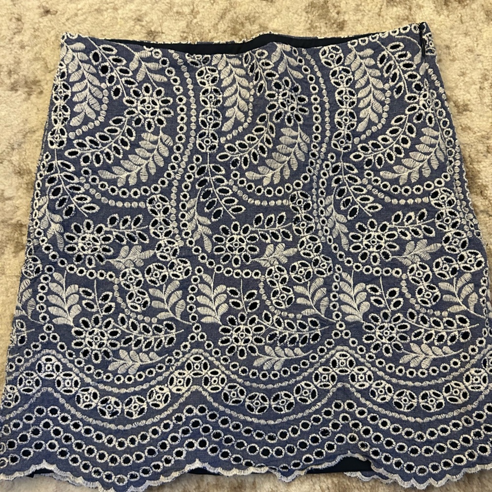 Loft Blue Eyelet Skirt.